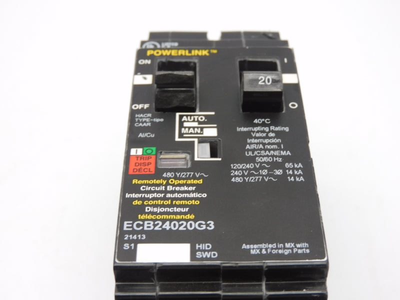 SQUARE D ECB24020G3 277V 20A (AS IS) UNMP