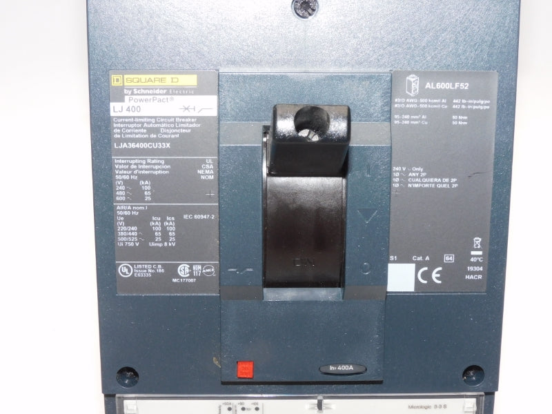 SQUARE D LJA36400CU33X 600V 400A NSNP