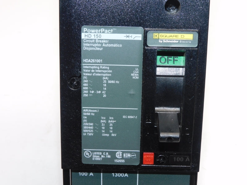 SQUARE D HDA261001 600V 100A (AS PICTURED) NSNP