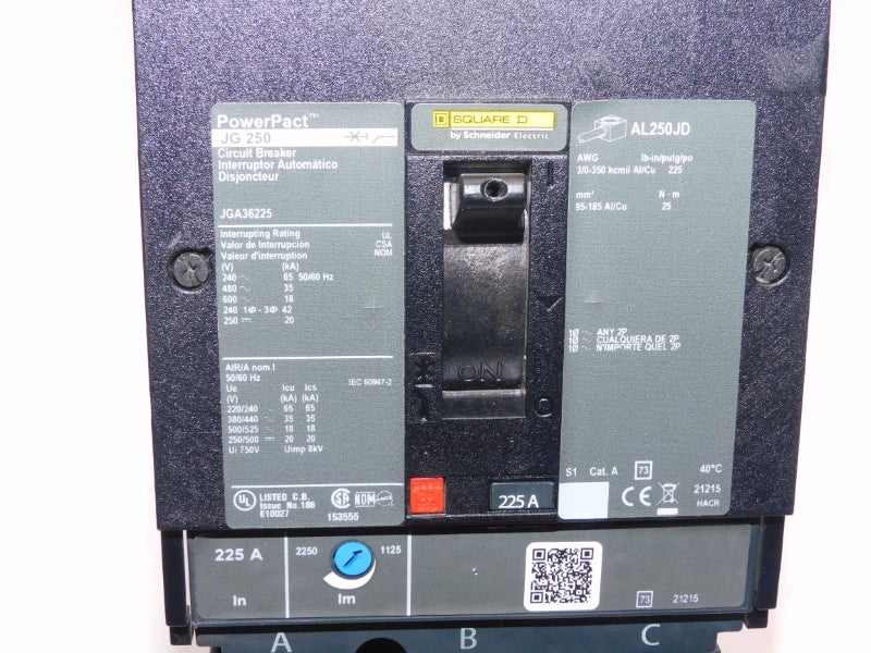 SQUARE D JGA36225 600V 225A (AS PICTURED) NSNP