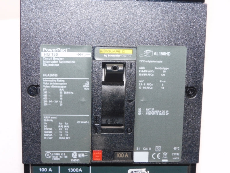 SQUARE D HGA36100 600V 100A (AS PICTURED) NSNP