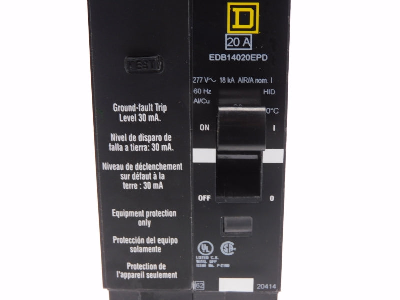 SQUARE D EDB14020EPD 277V 20A (AS PICTURED) NSNP