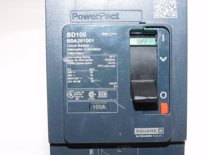 SQUARE D BDA261001 480V 100A (AS PICTURED) NUPI