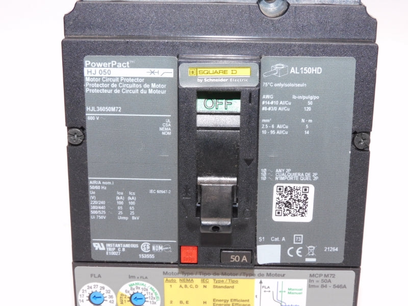 SQUARE D HJL36050M72 600V 50A NSNP