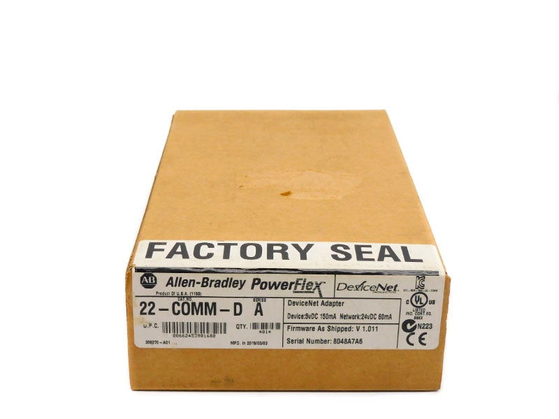 ALLEN BRADLEY 22-COMM-D SER. A F/W V1.011 24VDC DATE: 2015 NSFS
