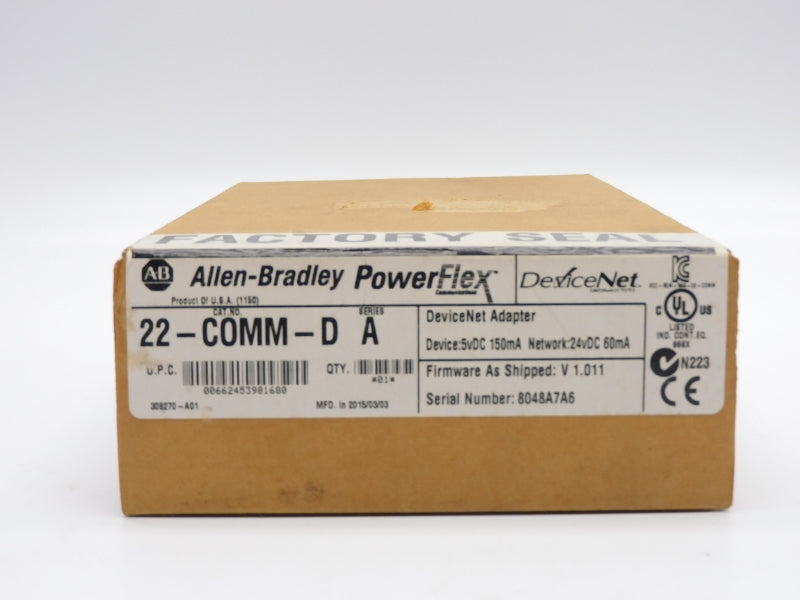 ALLEN BRADLEY 22-COMM-D SER. A F/W V1.011 24VDC DATE: 2015 NSFS