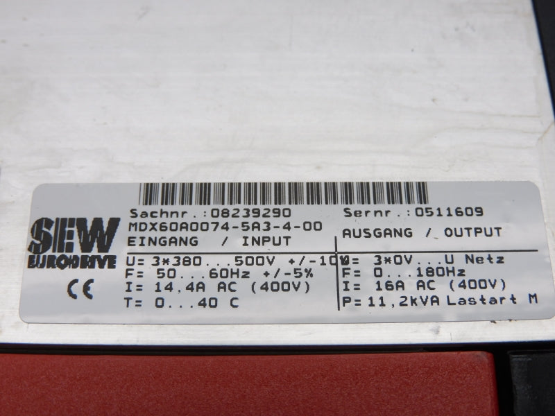 SEW EURODRIVE MC07B0075-5A3-4-00 08285268 380-500V 16A NSNP