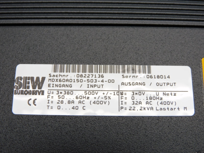 SEW EURODRIVE MC07B0150-503-4-00 08285284 380-500V 32A NSNP