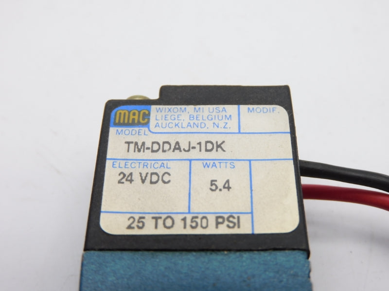 MAC TM-DDAJ-1DK 24VDC 25-150PSI UNMP