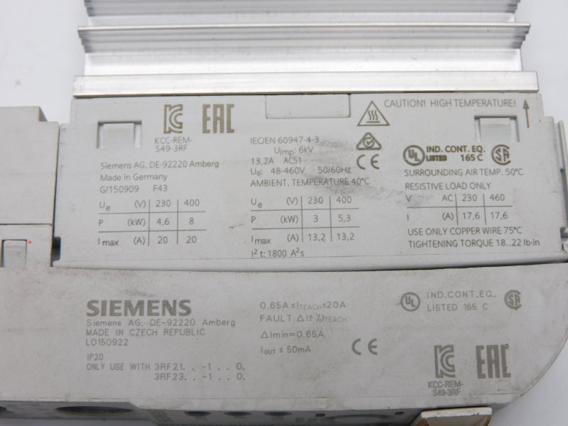 SIEMENS 3RF2920-0FA08 24VDC 13.2A (AS PICTURED) UNMP