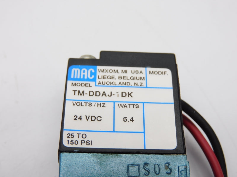 MAC TM-DDAJ-1DK 24VDC 25-150PSI NSMP