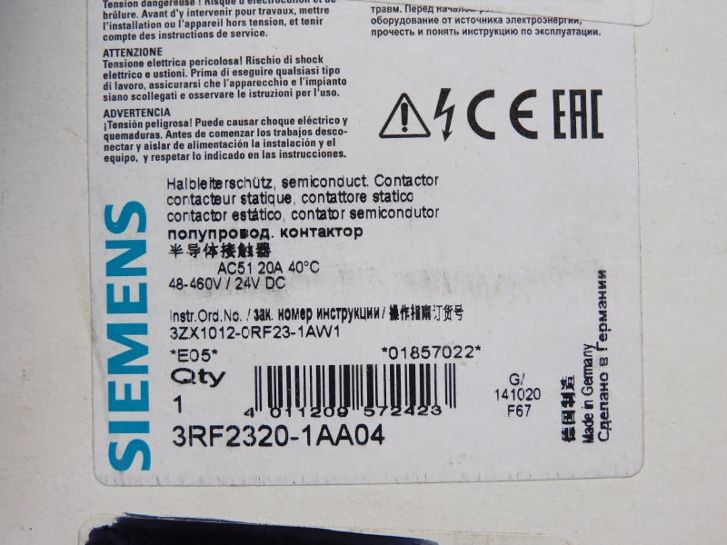SIEMENS 3RF2320-1AA04 24VDC 20A (AS PICTURED) NSMP