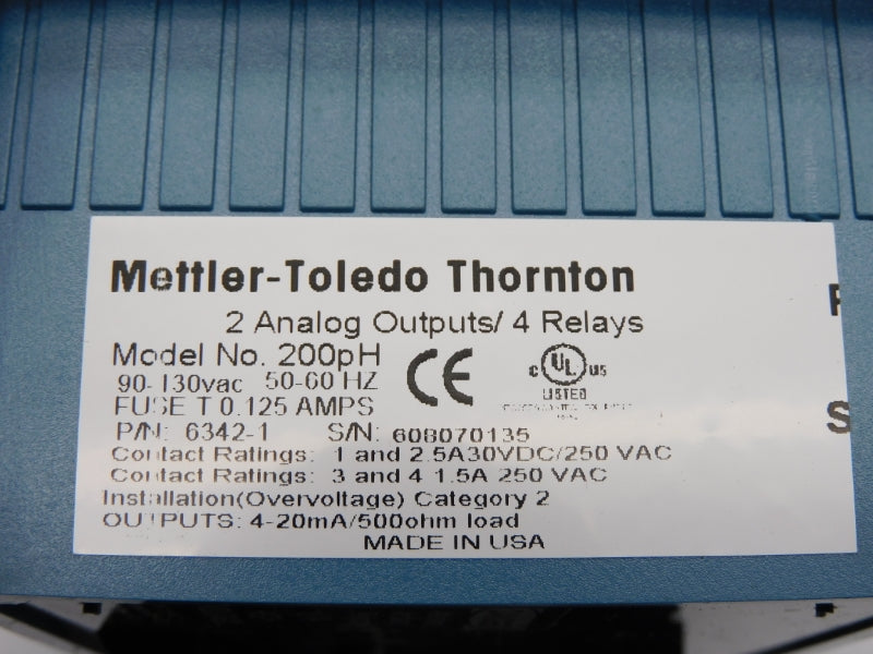METTLER-TOLEDO 200PH 6342-1 250VAC 2.5A NSNP