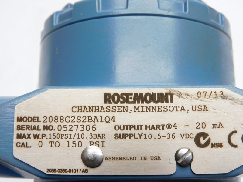 ROSEMOUNT 2088G2S2BA1Q4 10.5-36VDC 150PSI NSNP