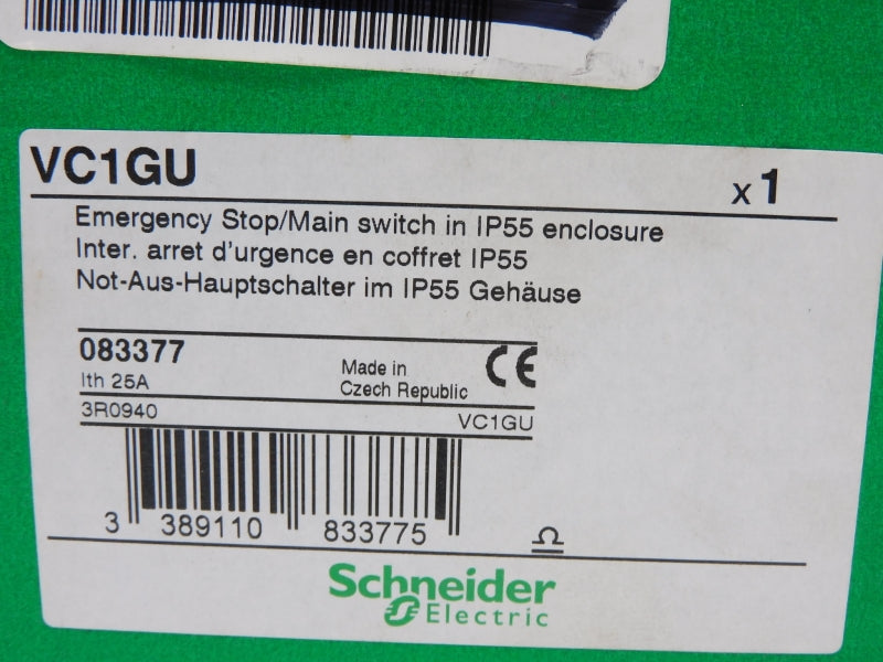 SCHNEIDER ELECTRIC VC1GU 600V 25A NSMP