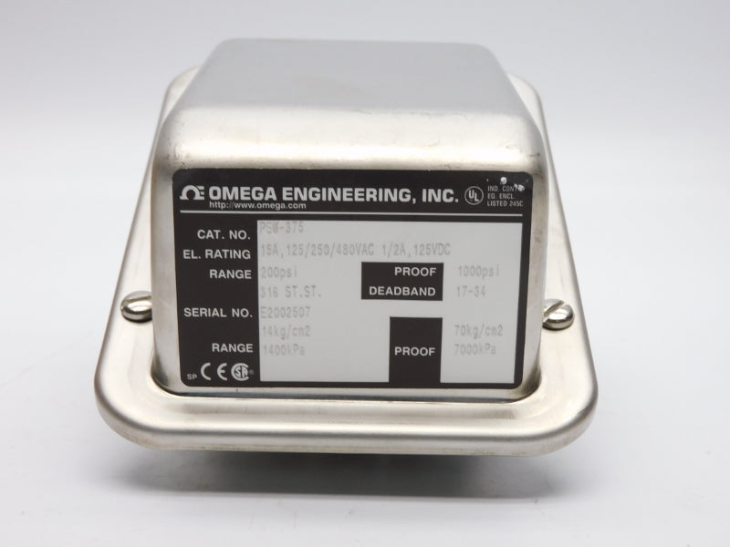 OMEGA ENGINEERING PSW-375 480VAC 15A 200PSI NSMP