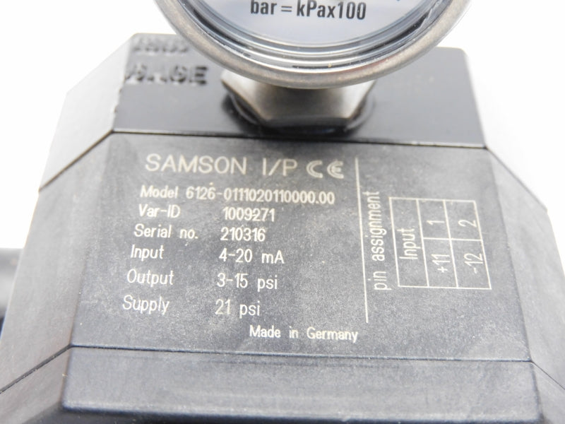 SAMSON 6126-0111020110000.00 1009271 21PSI NSMP