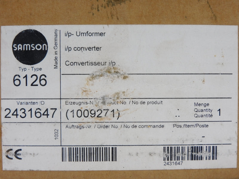 SAMSON 6126-0111020110000.00 1009271 21PSI NSMP