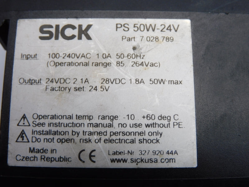 SICK PS50W-24V 7028789 100-240VAC 2.1A UNMP