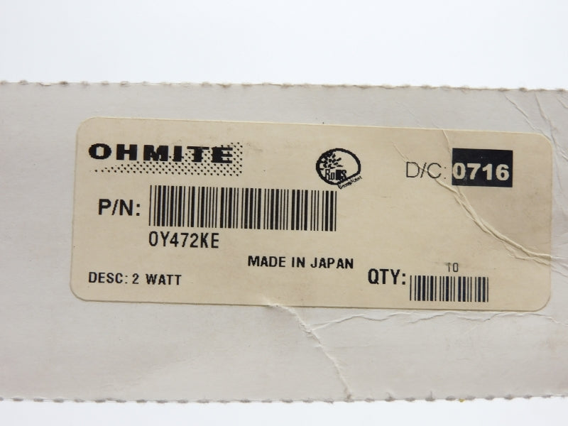 OHMITE 0Y472KE (PKG OF 10) NSMP