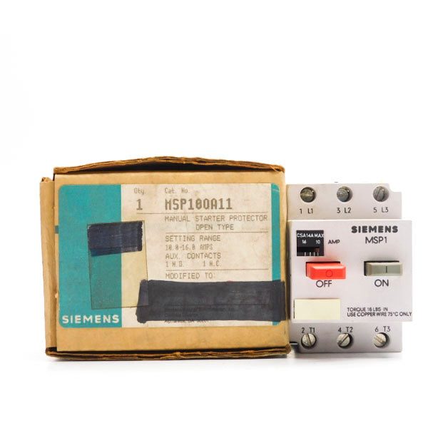 SIEMENS MSP10QA11 600VAC 10-16A NSMP