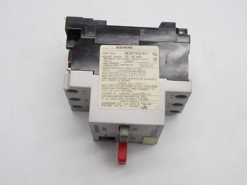 SIEMENS MSP10QA11 600VAC 10-16A NSMP