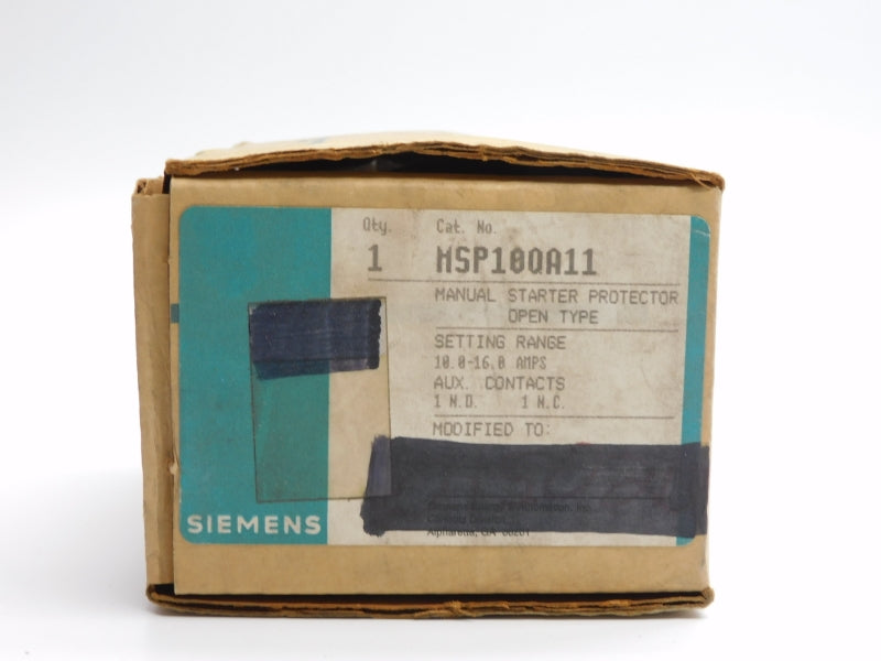SIEMENS MSP10QA11 600VAC 10-16A NSMP
