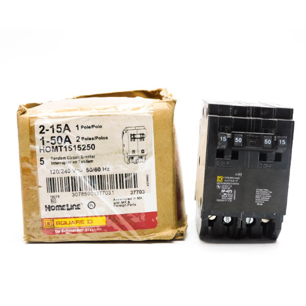 SQUARE D HOMT1515250 120/240V 2(15A) 1(50A) (PKG OF 5) NSMP