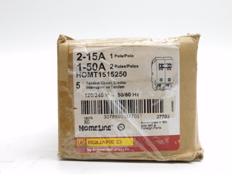 SQUARE D HOMT1515250 120/240V 2(15A) 1(50A) (PKG OF 5) NSMP