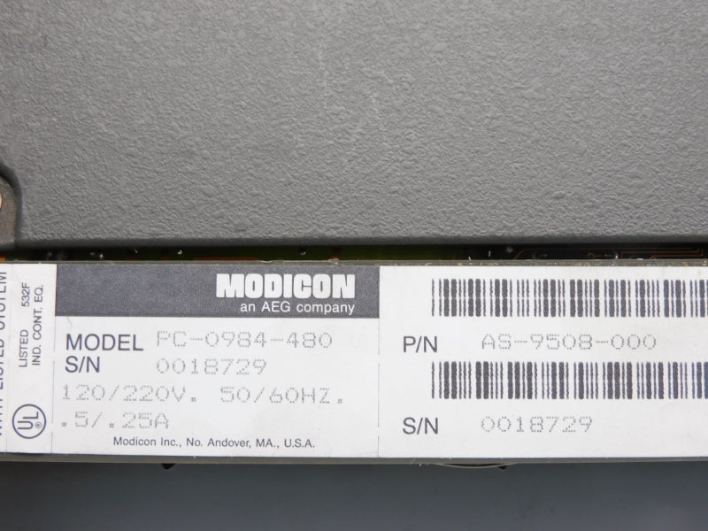 MODICON PC-0984-480 AS-9508-000 120/220V .5/.25A (NO KEY) UNMP