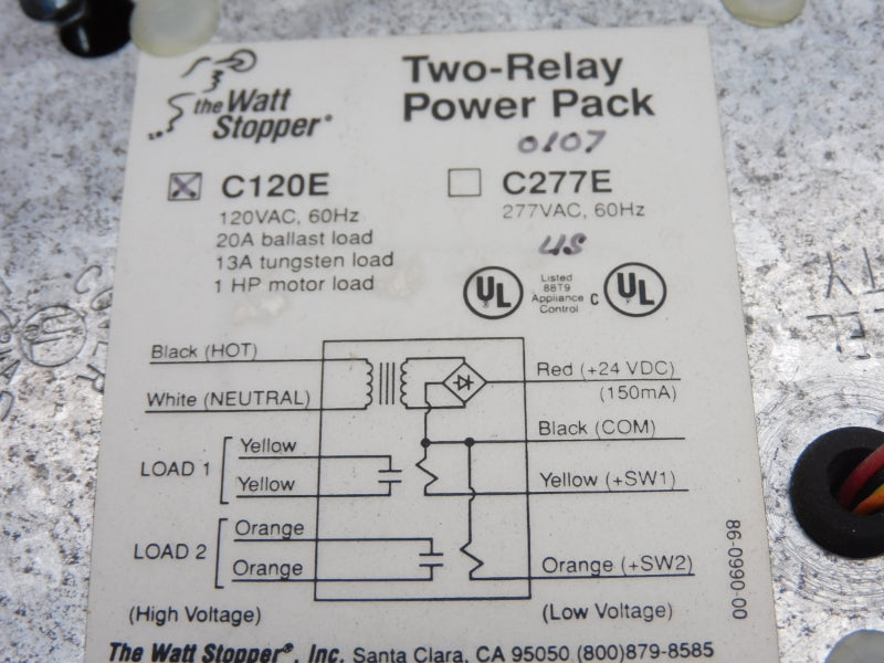 THE WATT STOPPER C120E 120VAC 20A NSNP