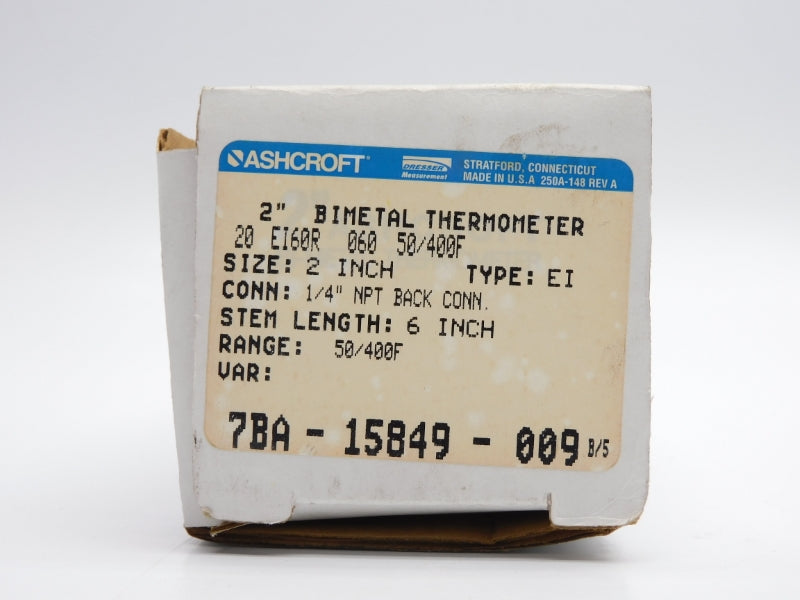 ASHCROFT 20EI60R060-50/400F 2" NSMP