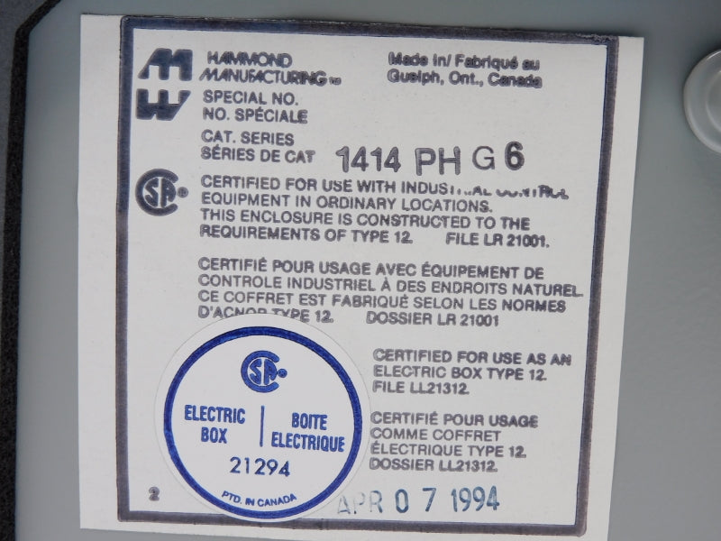 HAMMOND 1414PHG6 NSMP