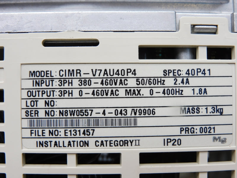 IDM CONTROLS CIMR-V7AU40P4 380-460VAC 2.4A NSMP