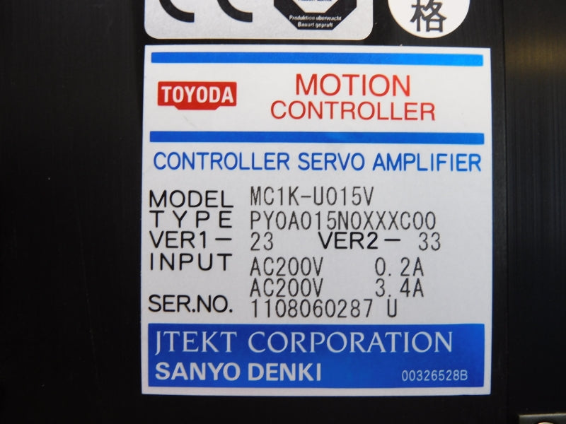 TOYODA MC1K-U015V PY0A015N0XXXC00 200VAC 3.4A NSNP