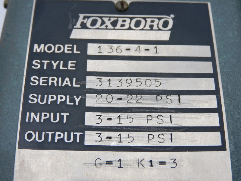 FOXBORO 136-4-1 20-22PSI NSNP