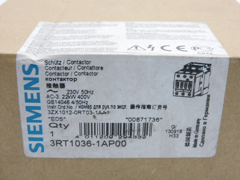SIEMENS 3RT1036-1AP00 230V NSMP