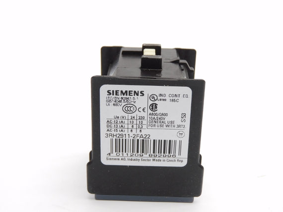 SIEMENS 3RH2911-2FA22 690V 10A NSMP