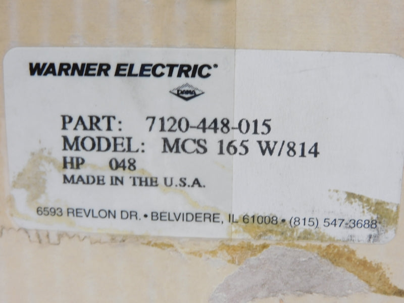 WARNER ELECTRIC 7120-448-015 MCS-165 W/ 814 120VAC 7A NSMP