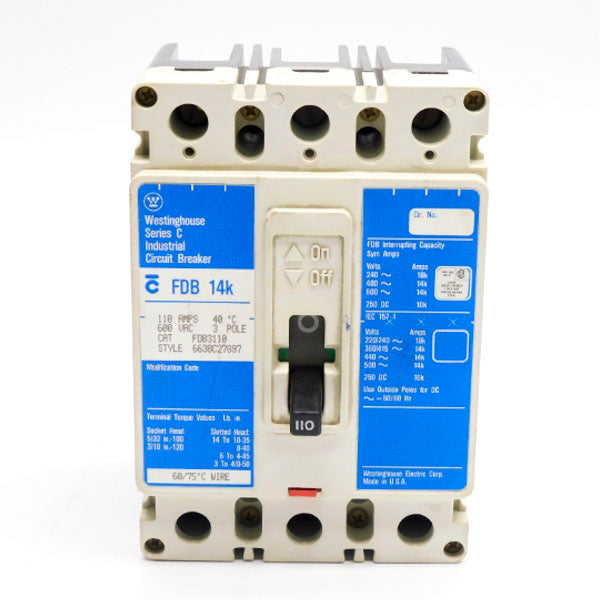 WESTINGHOUSE FDB3110 SER. C 600VAC 110A (BLUE) NSNP