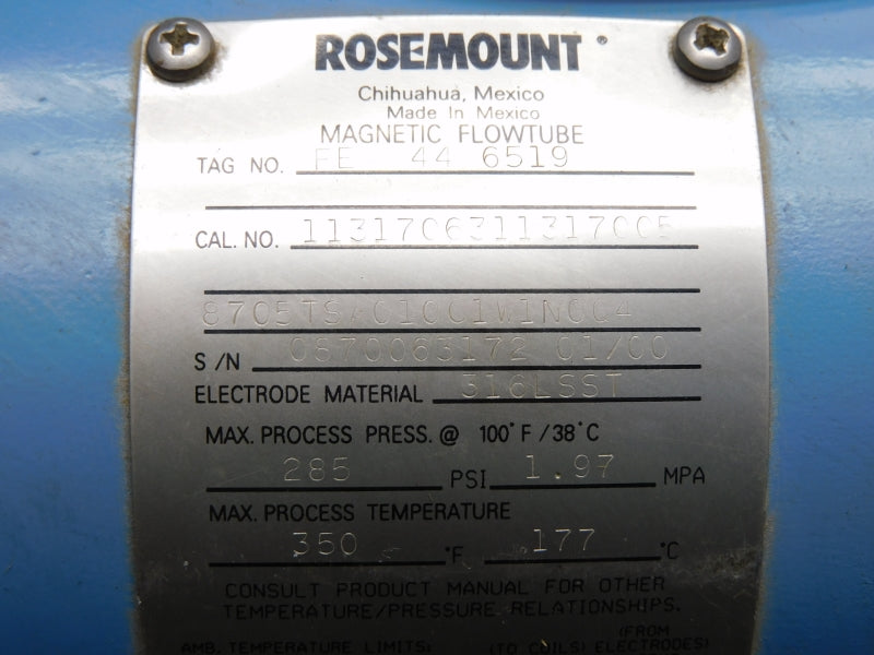 ROSEMOUNT 8705TSA010C1W1N0Q4 285PSI NSNP