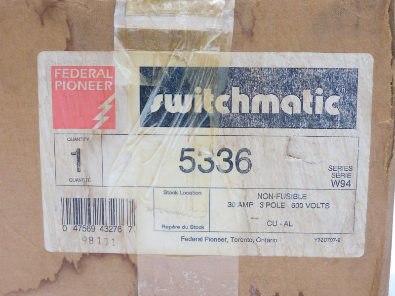 FEDERAL PIONEER 5336 SER. W94 600V 30A NSMP