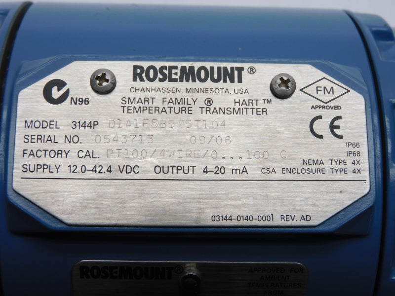 ROSEMOUNT 3144PD1A1E5B5M5T1Q4 12.0-42.4VDC NSNP
