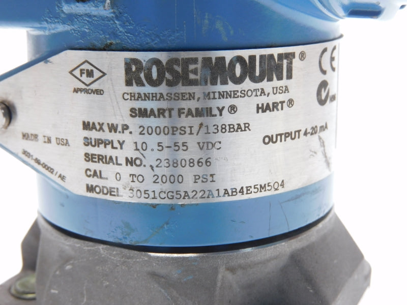 ROSEMOUNT 3051CG5A22A1AB4E5M5Q4 10.5-55VDC 2000PSI NSNP