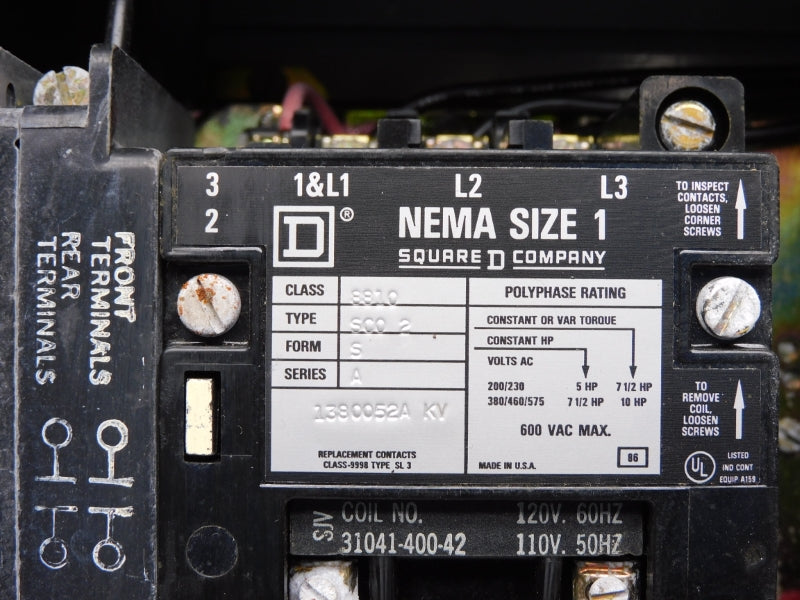 SQUARE D 8810SCA2S SER. A 110/120V NSNP