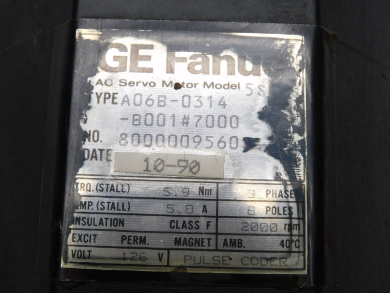 FANUC A06B-0314-B001#7000 126V 5.8A UNMP