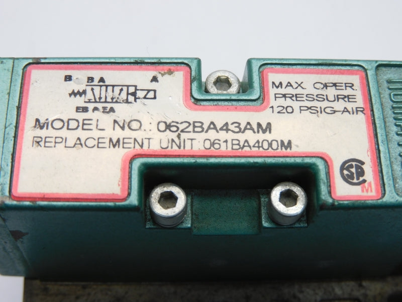 NUMATICS 062BA43AM 24VDC 120PSI UNMP