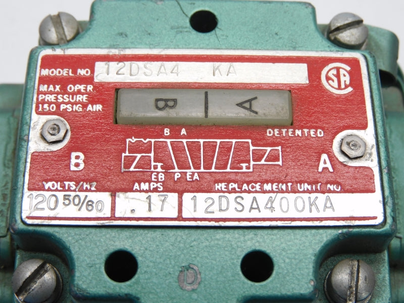 NUMATICS 12DSA4KA 120V .17A 150PSI UNMP