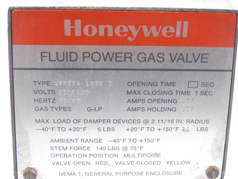 HONEYWELL V4055A1098 110/120V 1.57/.13A 5-15PSI 1-13S UNMP