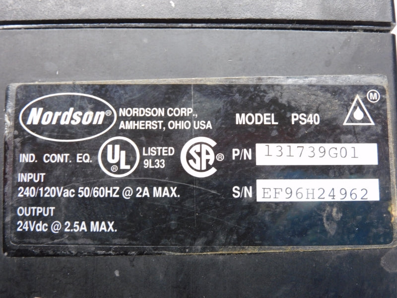 NORDSON PS40 131739G01 120/240VAC 2A UNMP